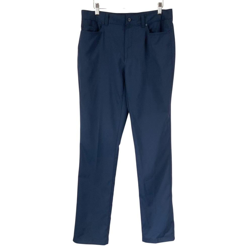 PGA TOUR Mens Navy Blue Straight Fit Performance Golf Pants 31x32